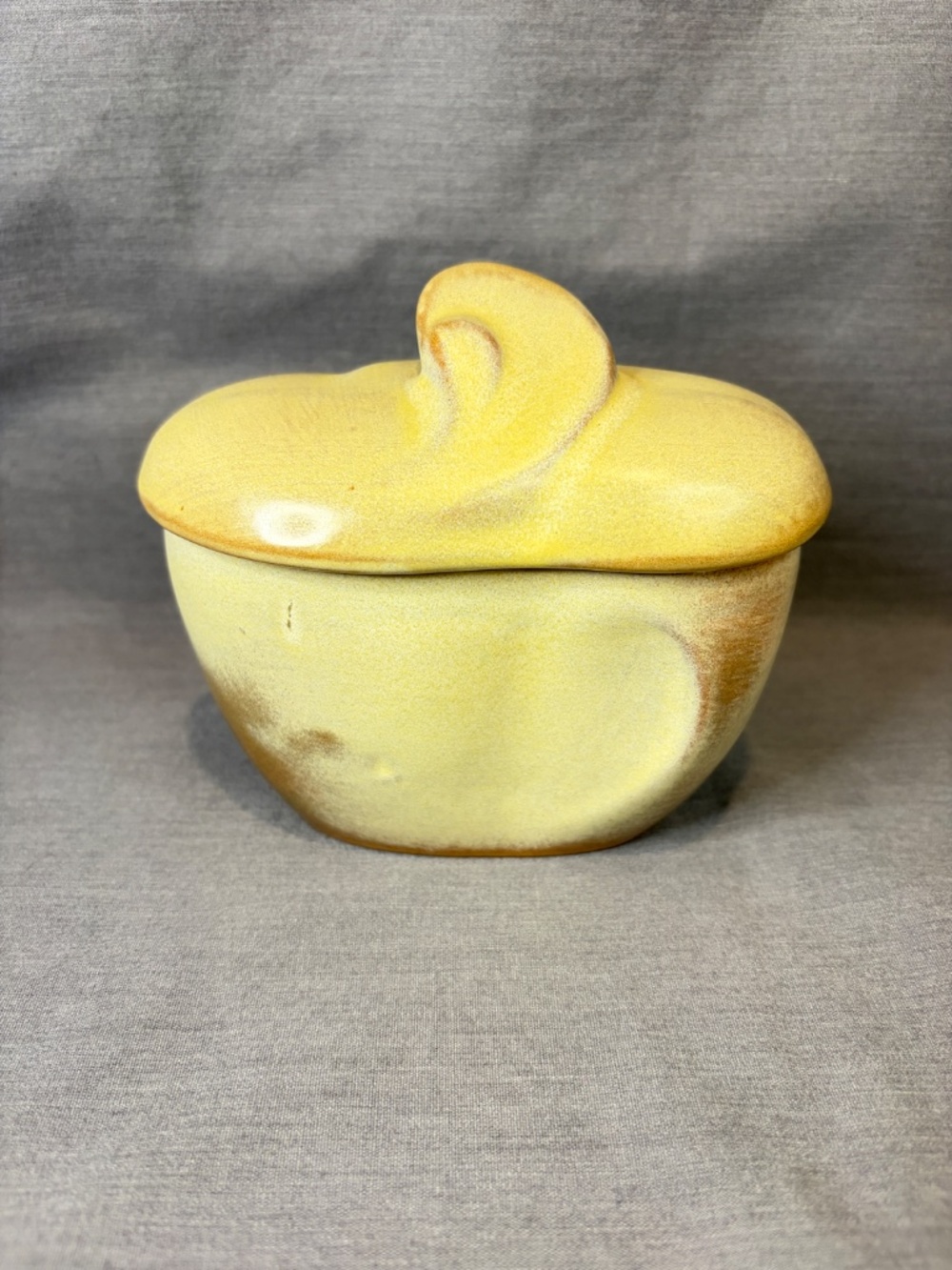 Vintage Frankoma Sugar Bowl 4B Lazy Bones Lidded Desert Gold Pottery